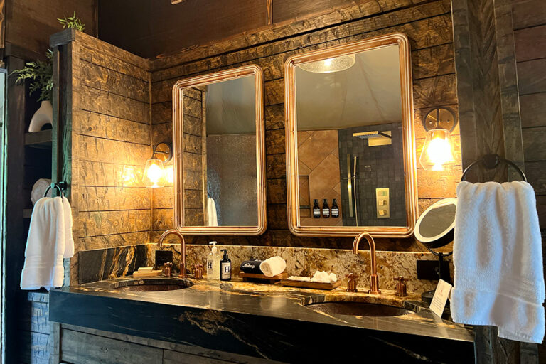 Nuthatch Tent Bathroom waynesville north carolina resort