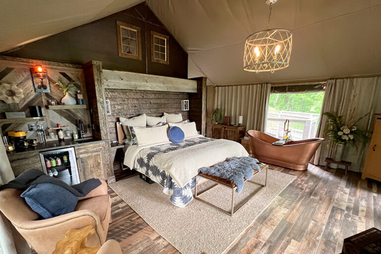 Nuthatch Tent Room waynesville resort