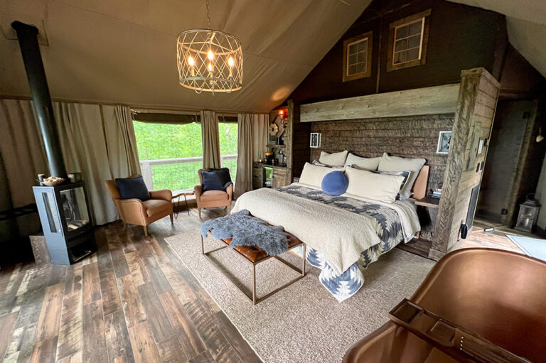 Nuthatch Tent Bed waynesville resort